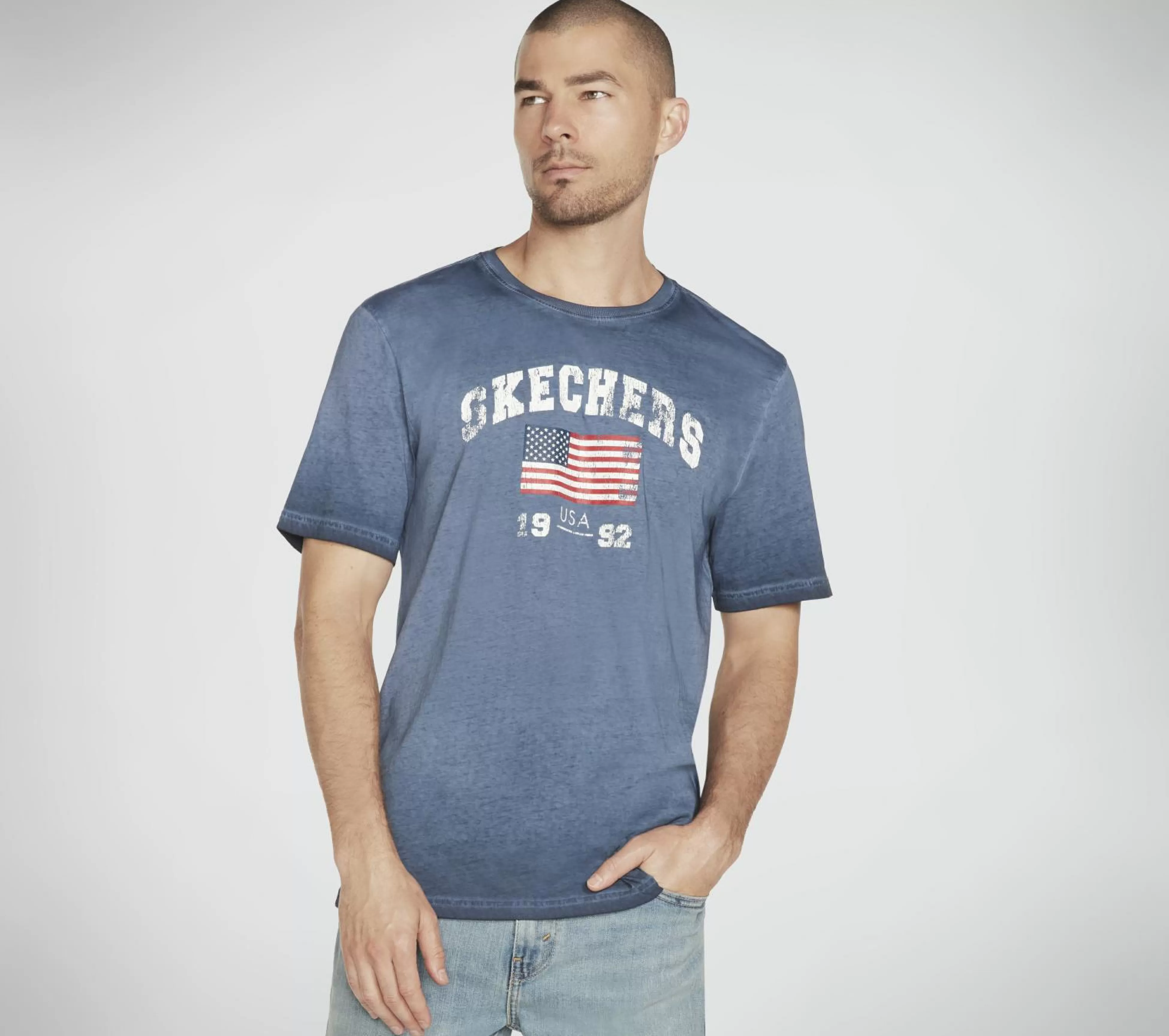 SKECHERS Tops | Tops^ Skech-Dye Americana 92 Tee Shirt MARINE