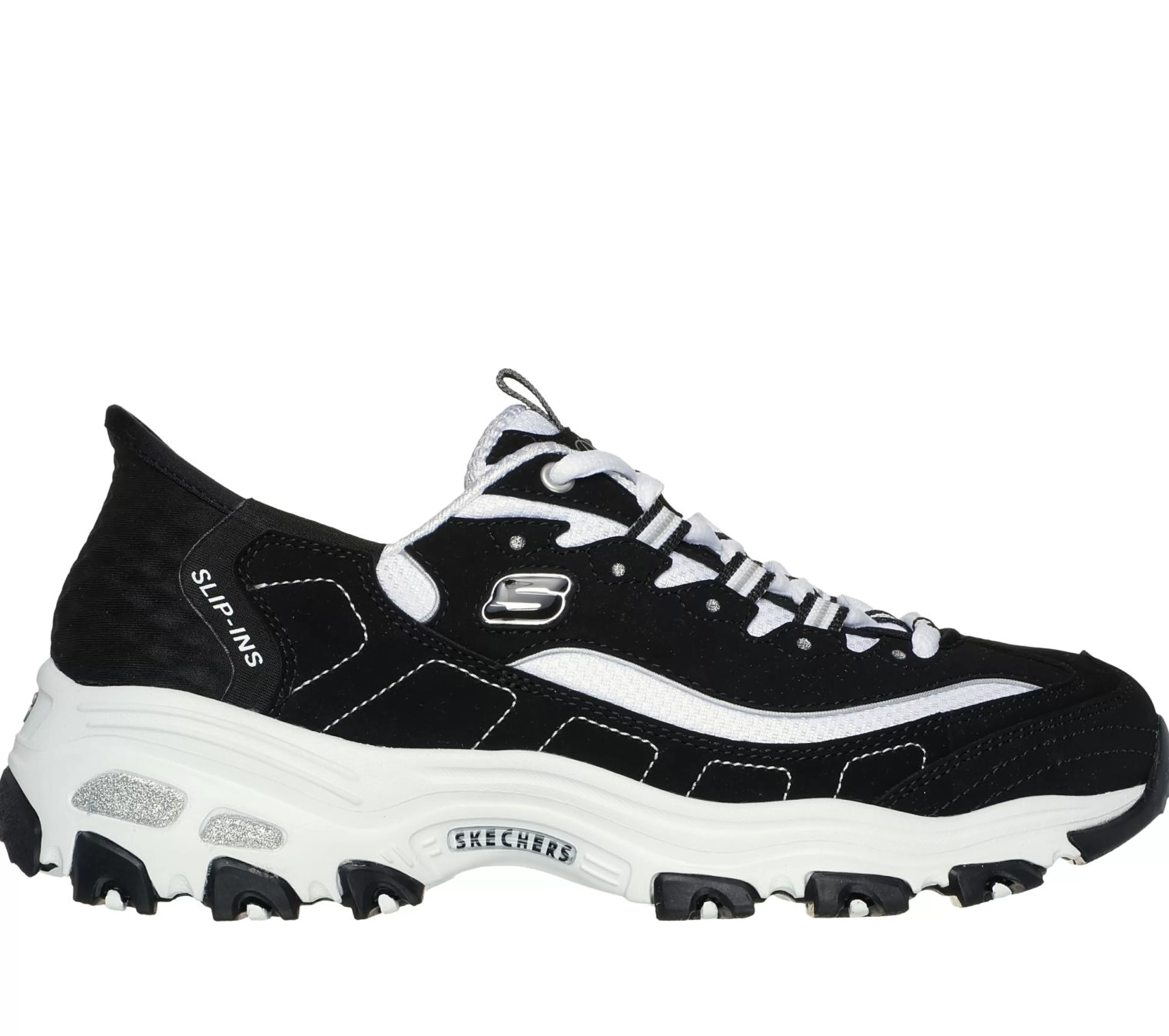 SKECHERS Veterschoenen | Hands Free Slip-Ins^ Slip-ins: D'Lites - New Classic ZWART / WIT