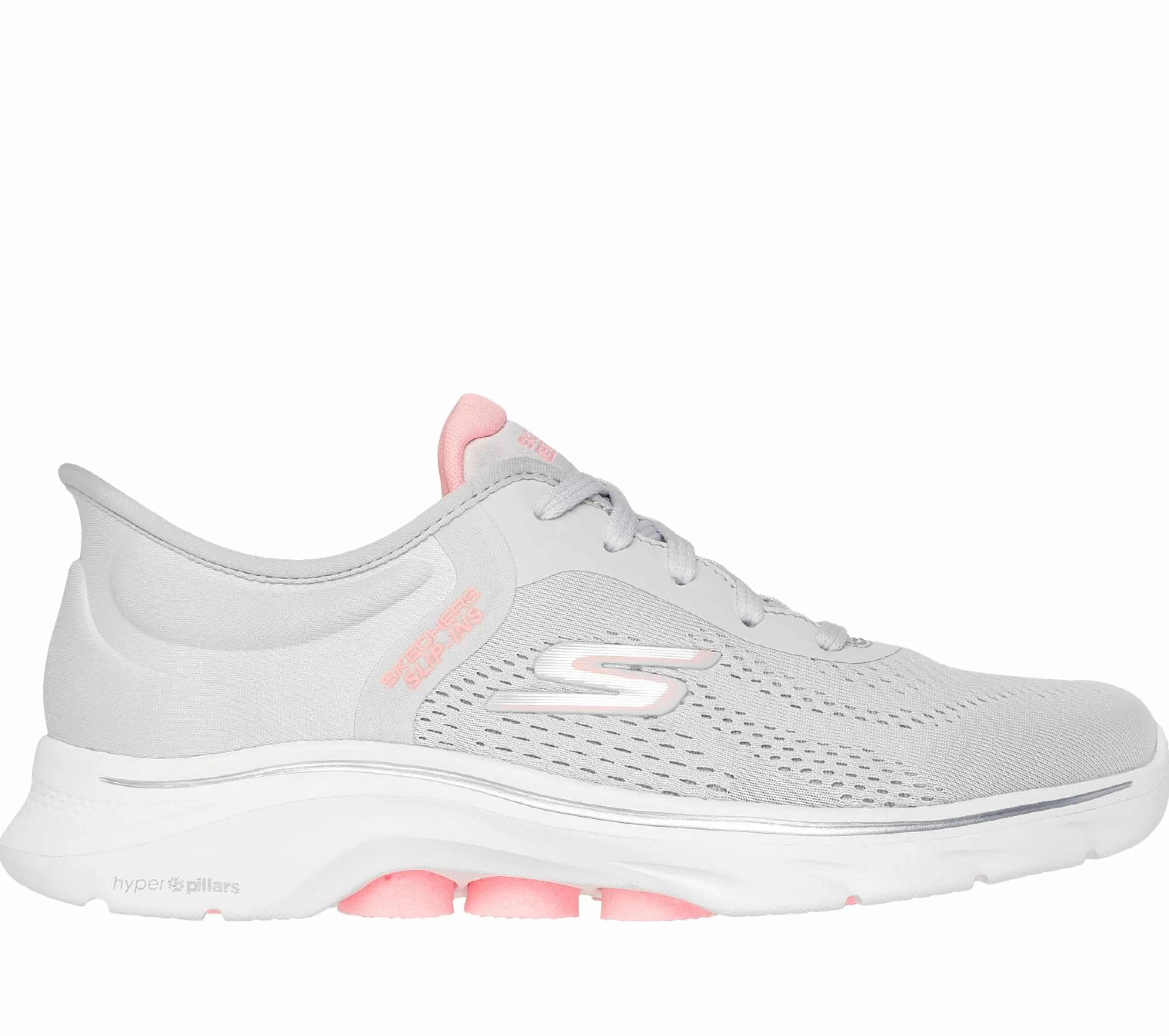 SKECHERS Instappers | Hands Free Slip-Ins^ Slip-ins: GO WALK 7 - Valin GRIJS / ROZE