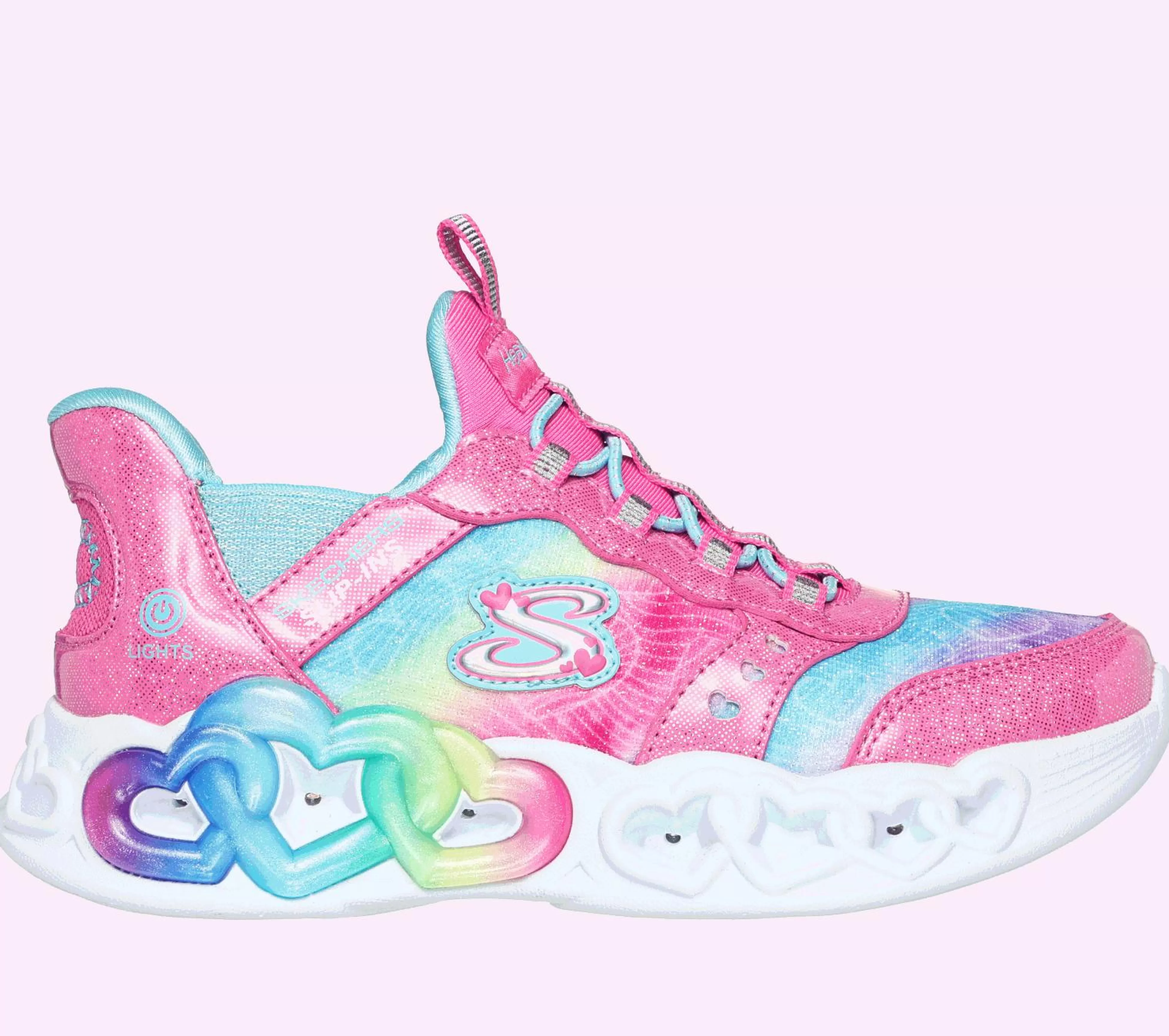 SKECHERS Lichtjes Schoenen | Instappers^ Slip-ins: Infinite Heart Lights ROZE / MULTI