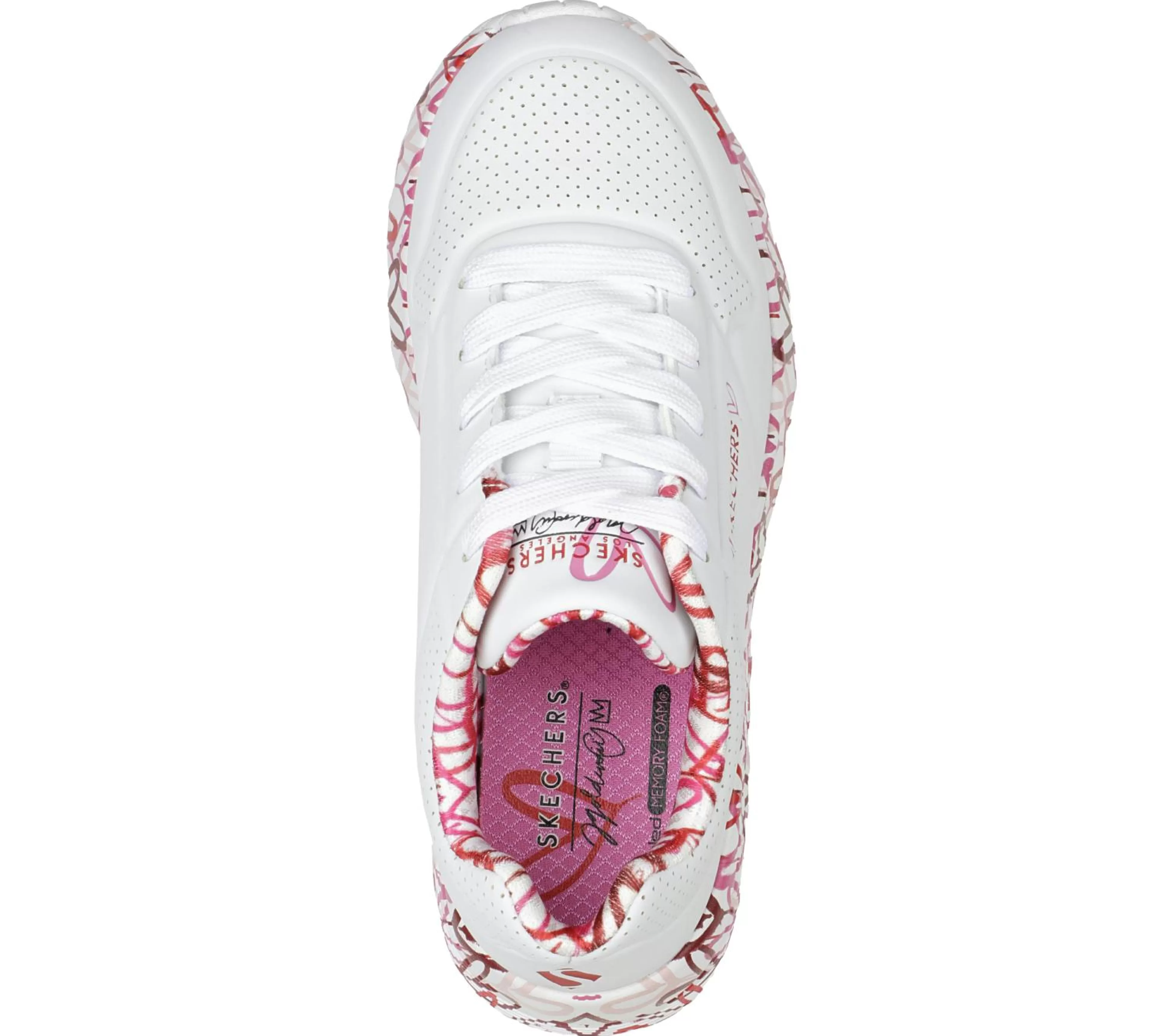 SKECHERS Veterschoenen | Sneakers^ X JGoldcrown: Uno Lite - Lovely Luv WIT / ROOD / ROZE