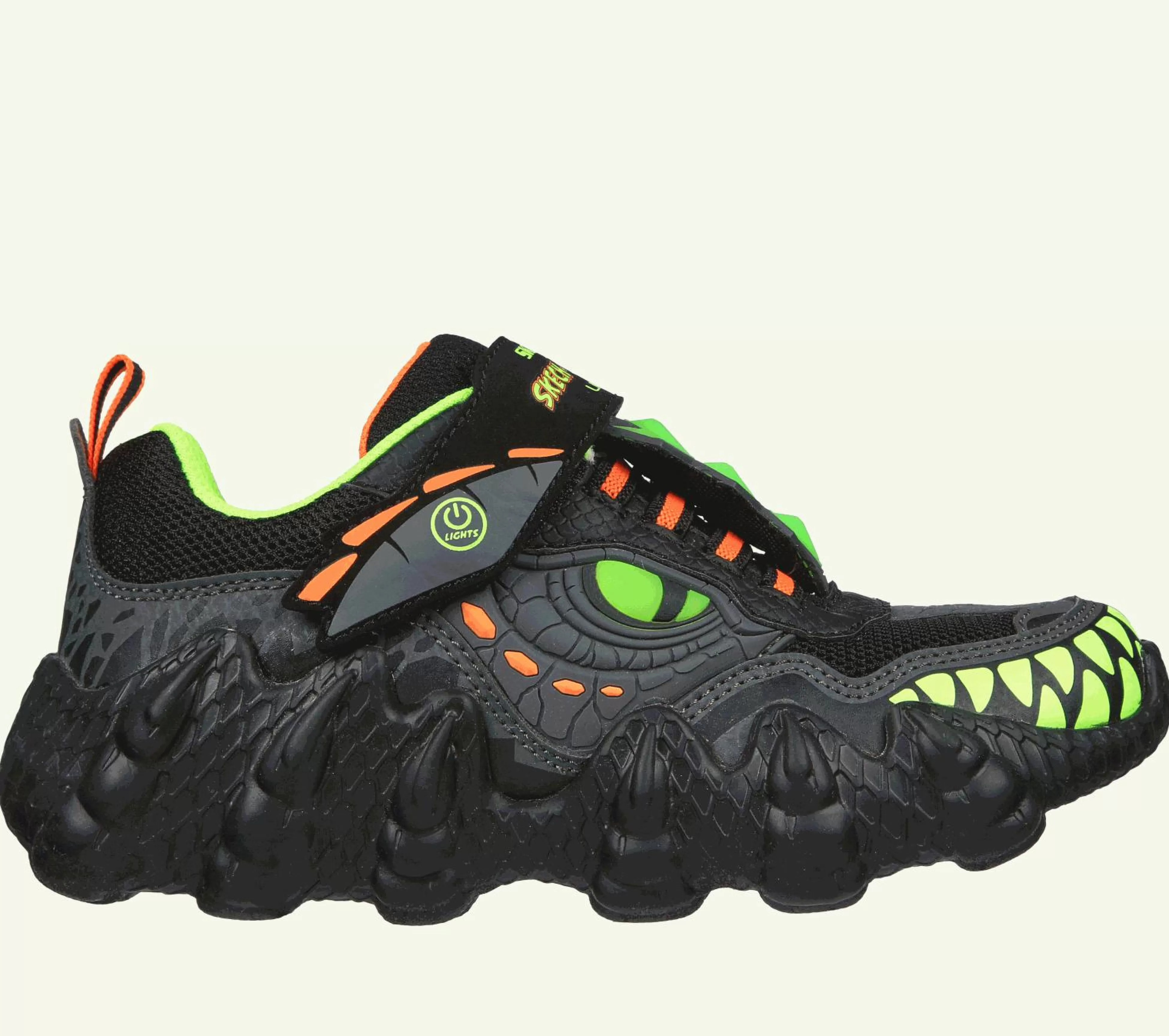 SKECHERS Lichtjes Schoenen | Sneakers^Skech-O-Saurus Lights - Dino-Tracker ZWART / LIMOEN