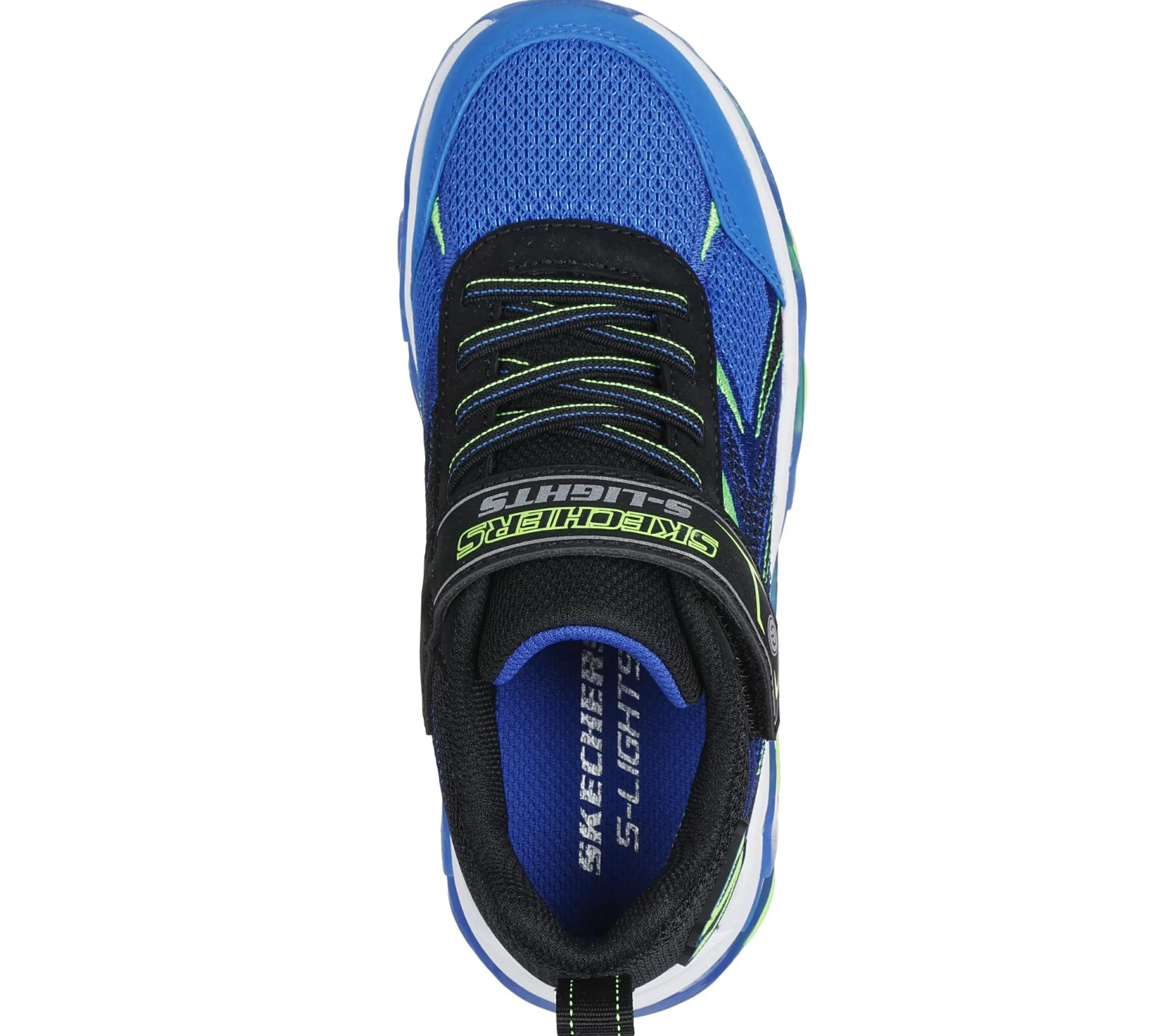 SKECHERS Lichtjes Schoenen | Instappers^S-Lights: Mega-Surge 2.0 ZWART / BLAUW / LIMOEN