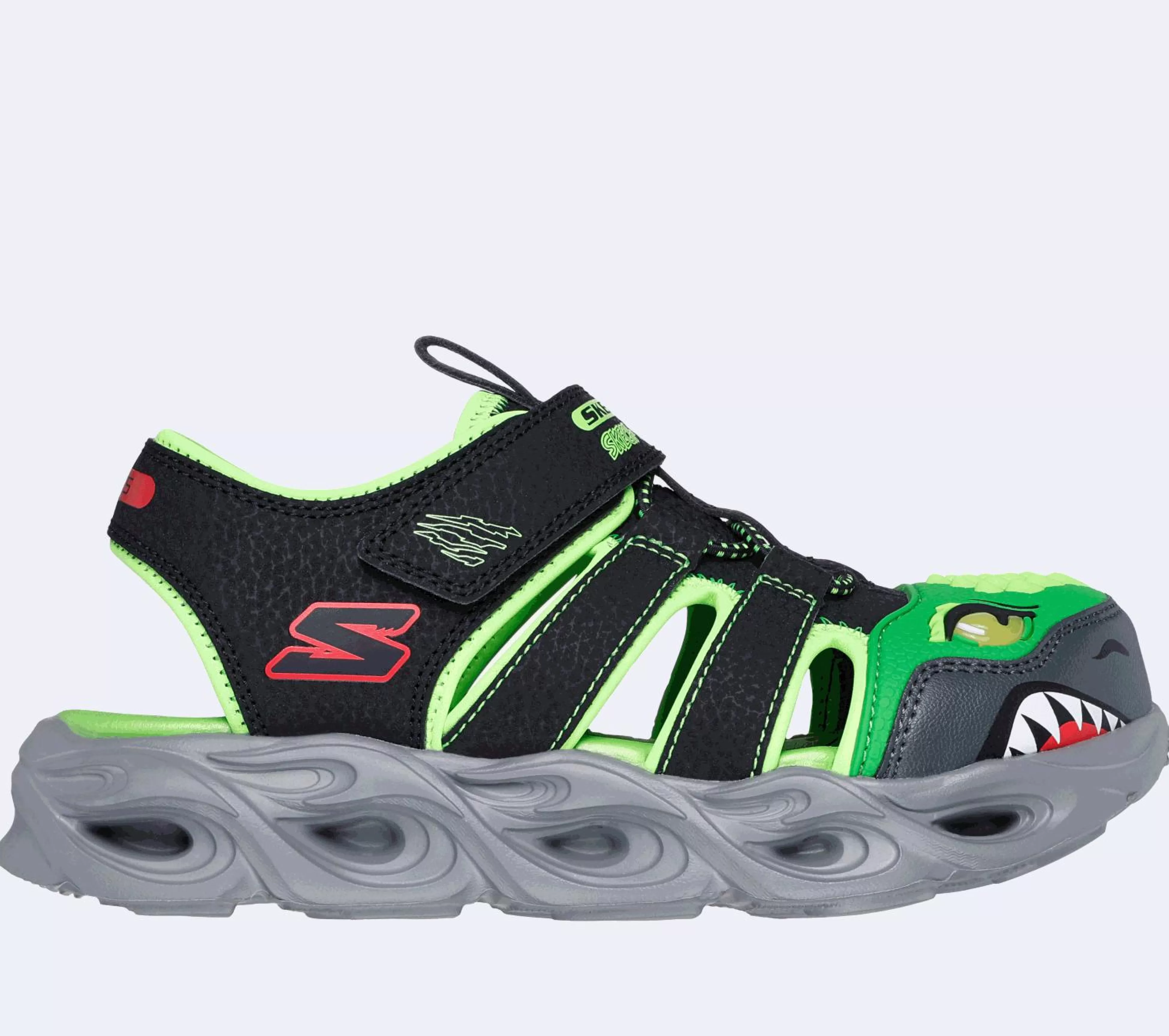 SKECHERS Lichtjes Schoenen | Sandalen^S-Lights: Thermo-Flash - Hydro-Flare ZWART / LIMOEN