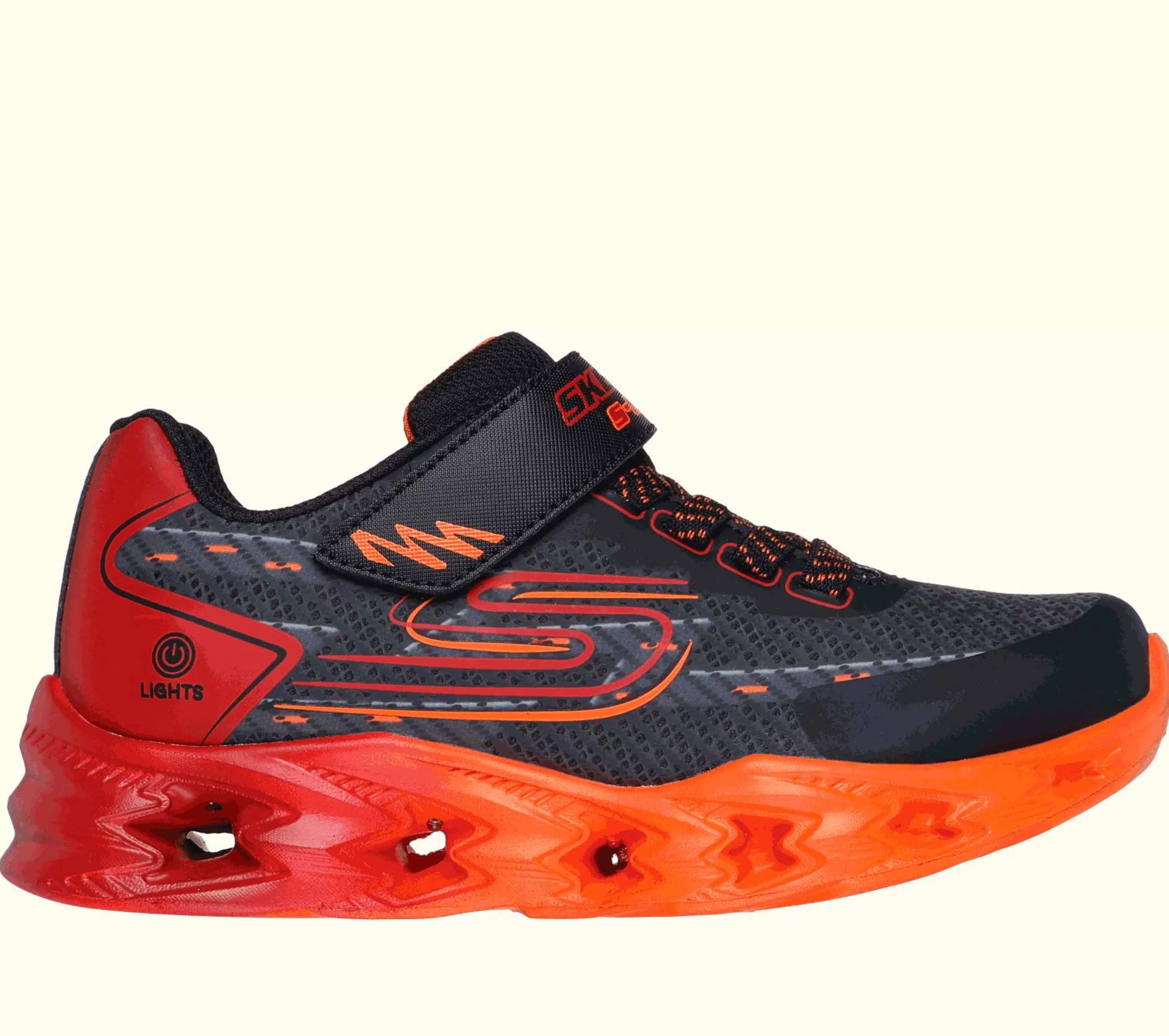 SKECHERS Lichtjes Schoenen | Sneakers^S-Lights: Vortex 2.0 - Quantroid ZWART / ROOD