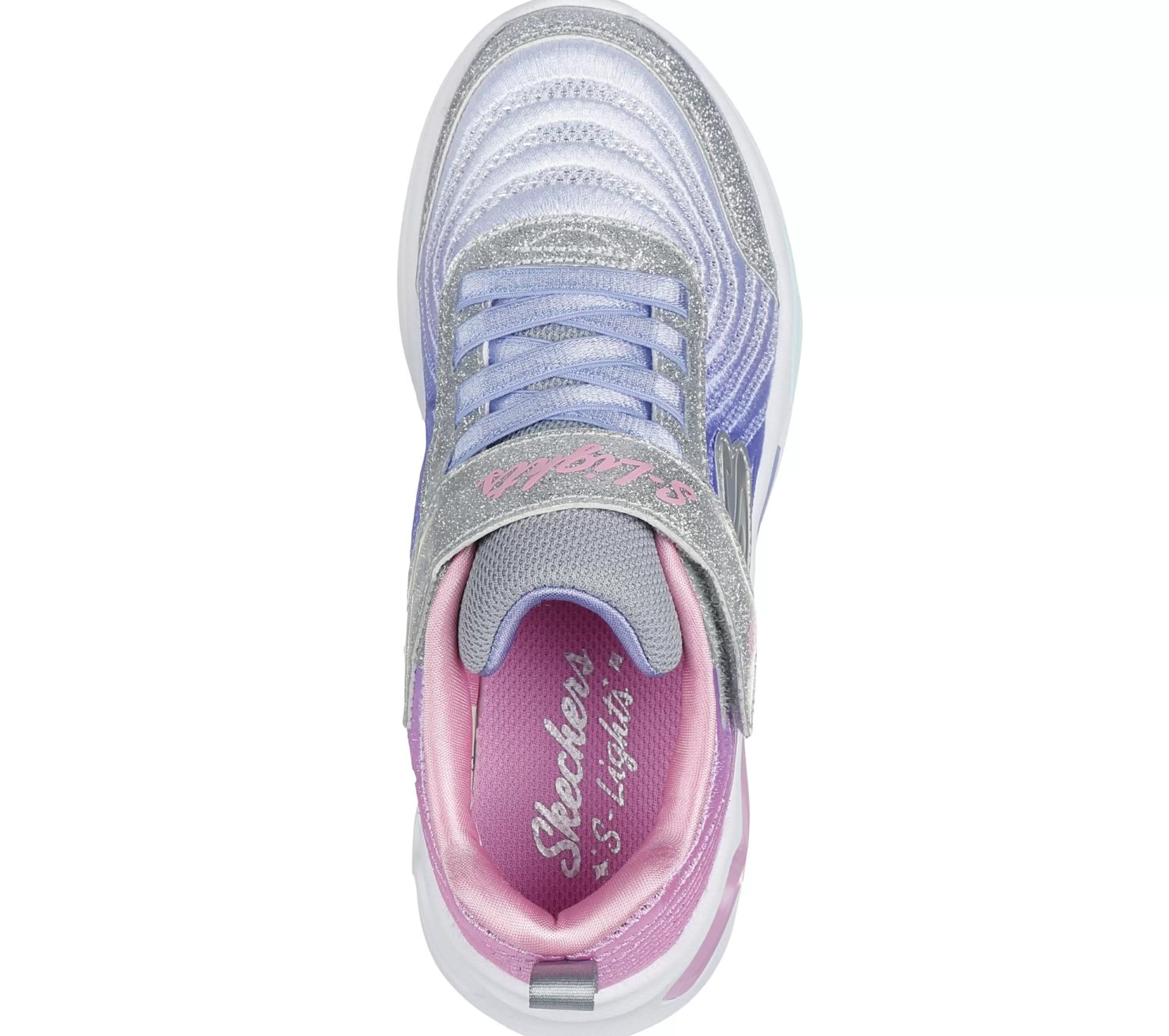 SKECHERS Lichtjes Schoenen | Instappers^S-Lights: Wavy Beams - Ombre Express ZILVER / MULTI