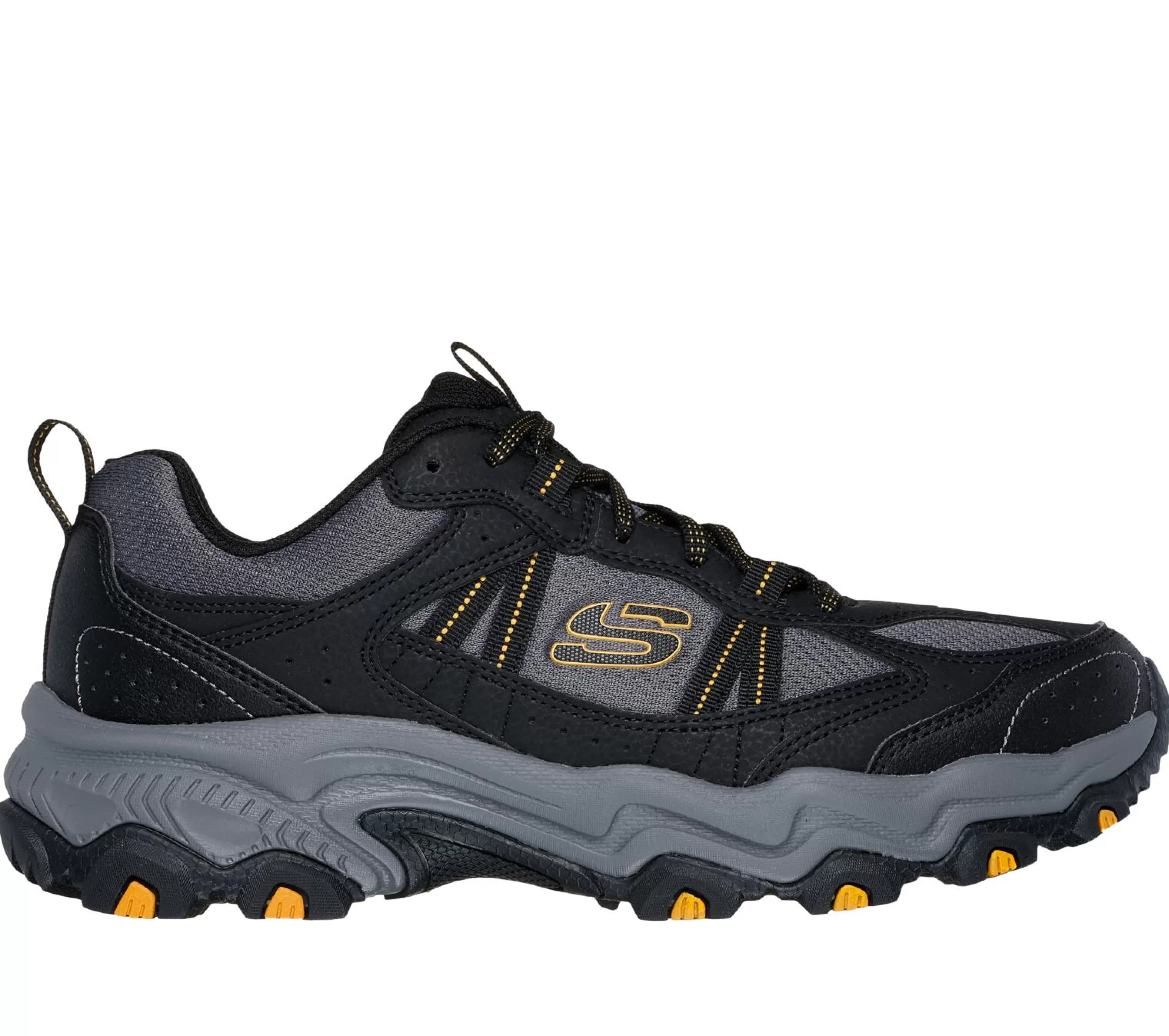 SKECHERS Veterschoenen^Stamina AT - Upper Stitch ZWART / HOUTSKOOL