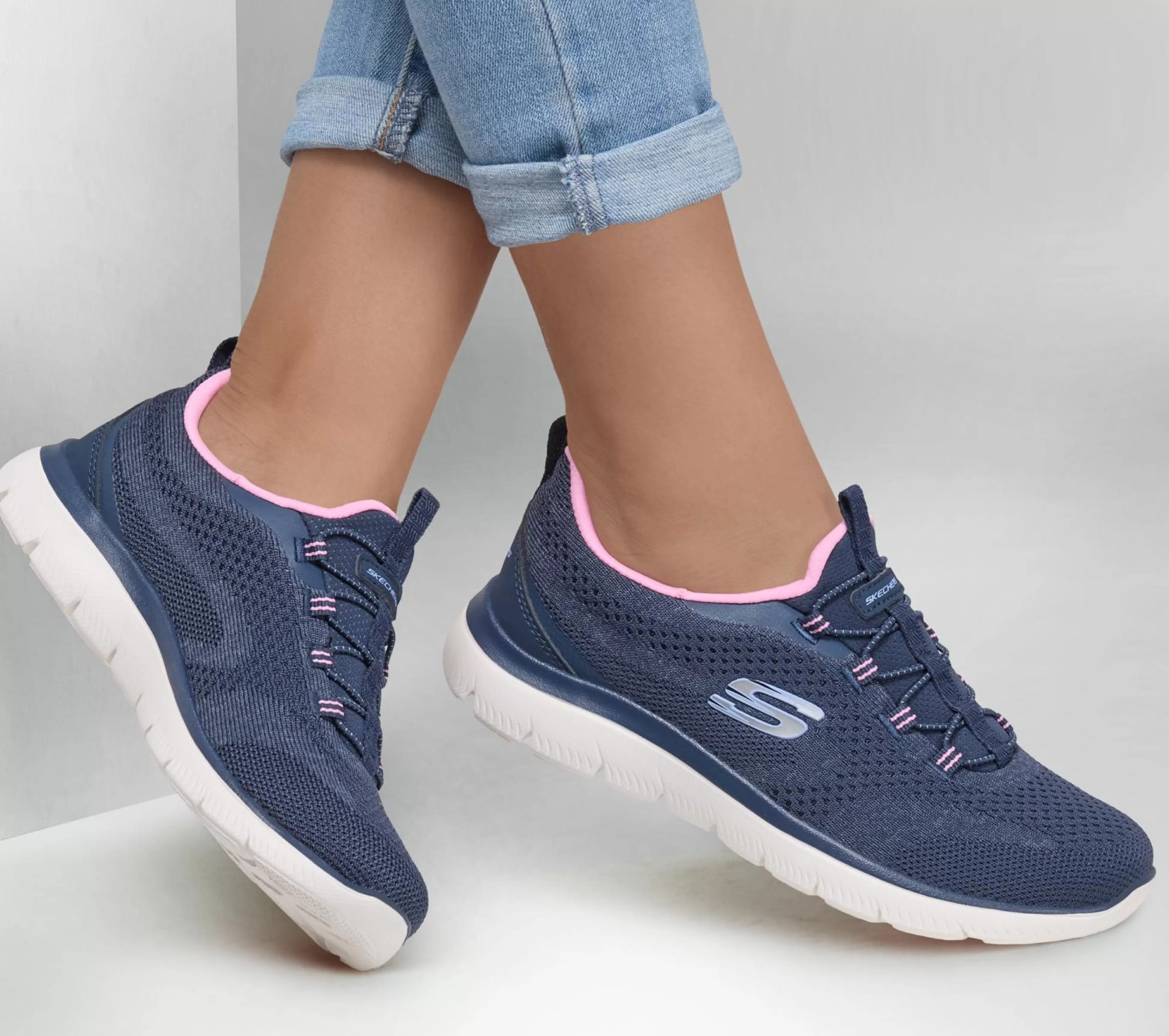 SKECHERS Instappers | Sportieve Sneakers^Summits - New Nature MARINE / ROZE