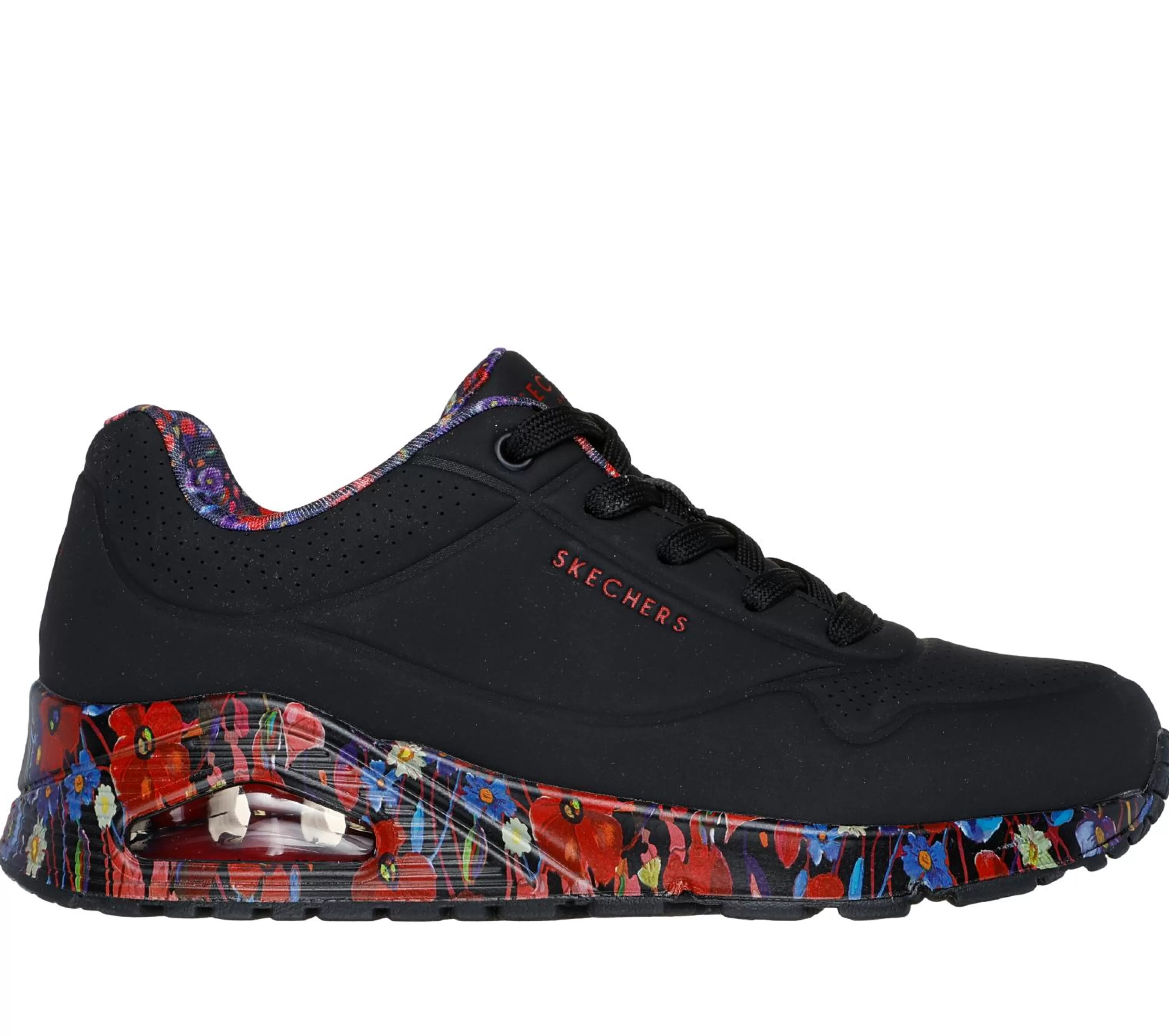 SKECHERS Casual Sneakers^Uno - Majestic Garden ZWART / MULTI