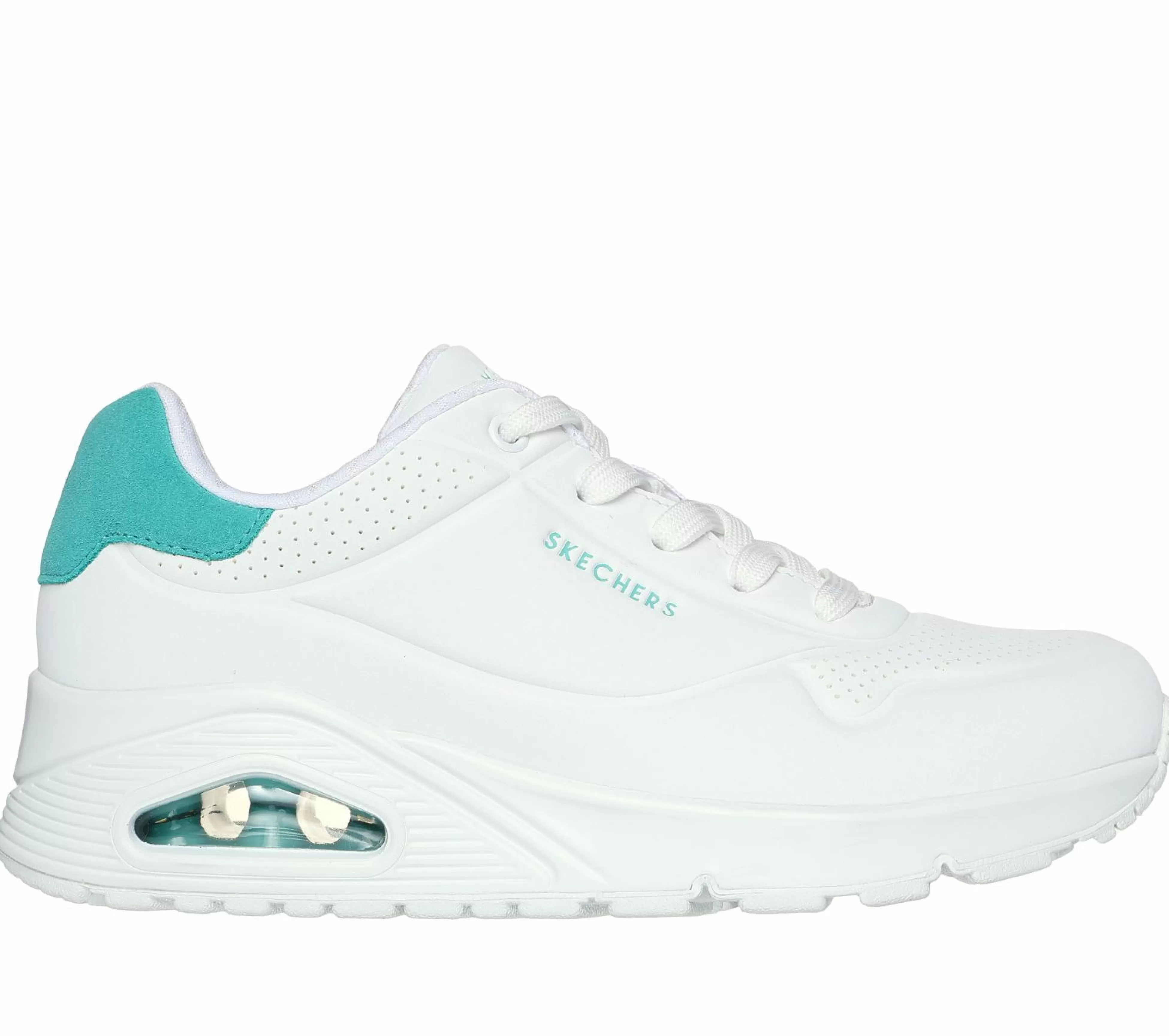 SKECHERS Veterschoenen | Casual Sneakers^Uno - Pop Back WIT / MUNT