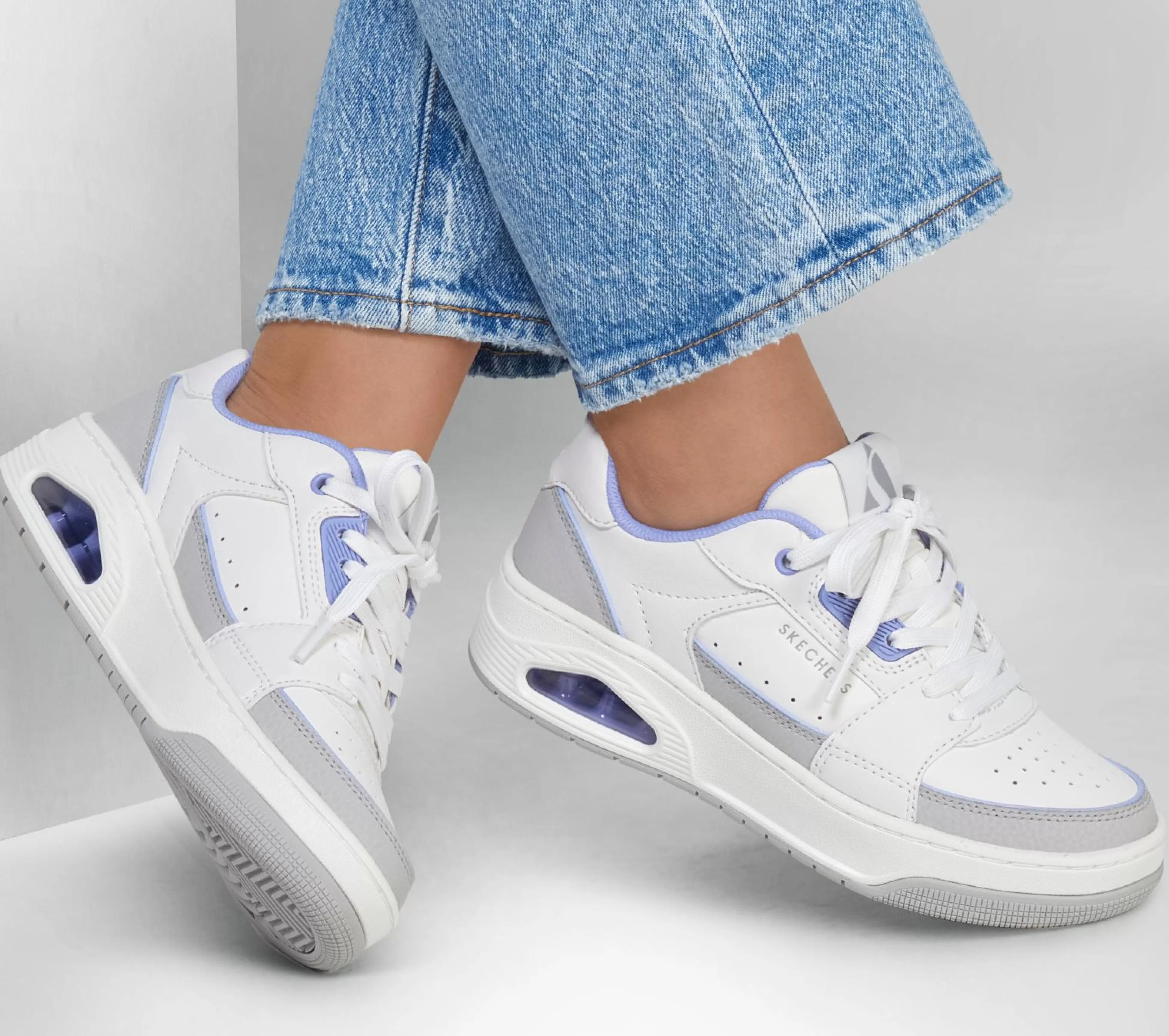 SKECHERS Veterschoenen | Casual Sneakers^Uno Court - Courted Style WIT / LAVENDEL