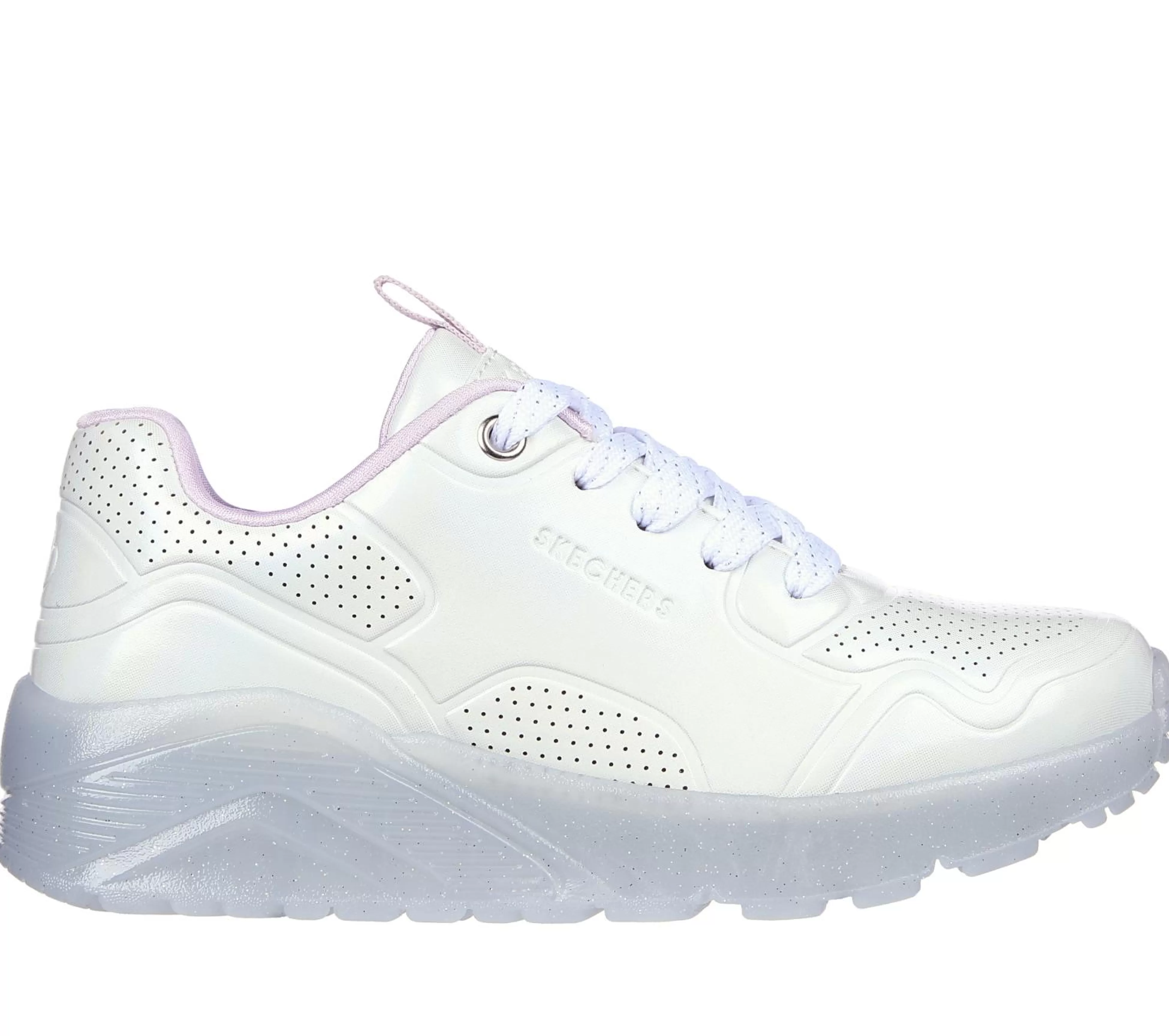 SKECHERS Veterschoenen | Sneakers^Uno Ice - Prism Luxe WIT / ZILVER