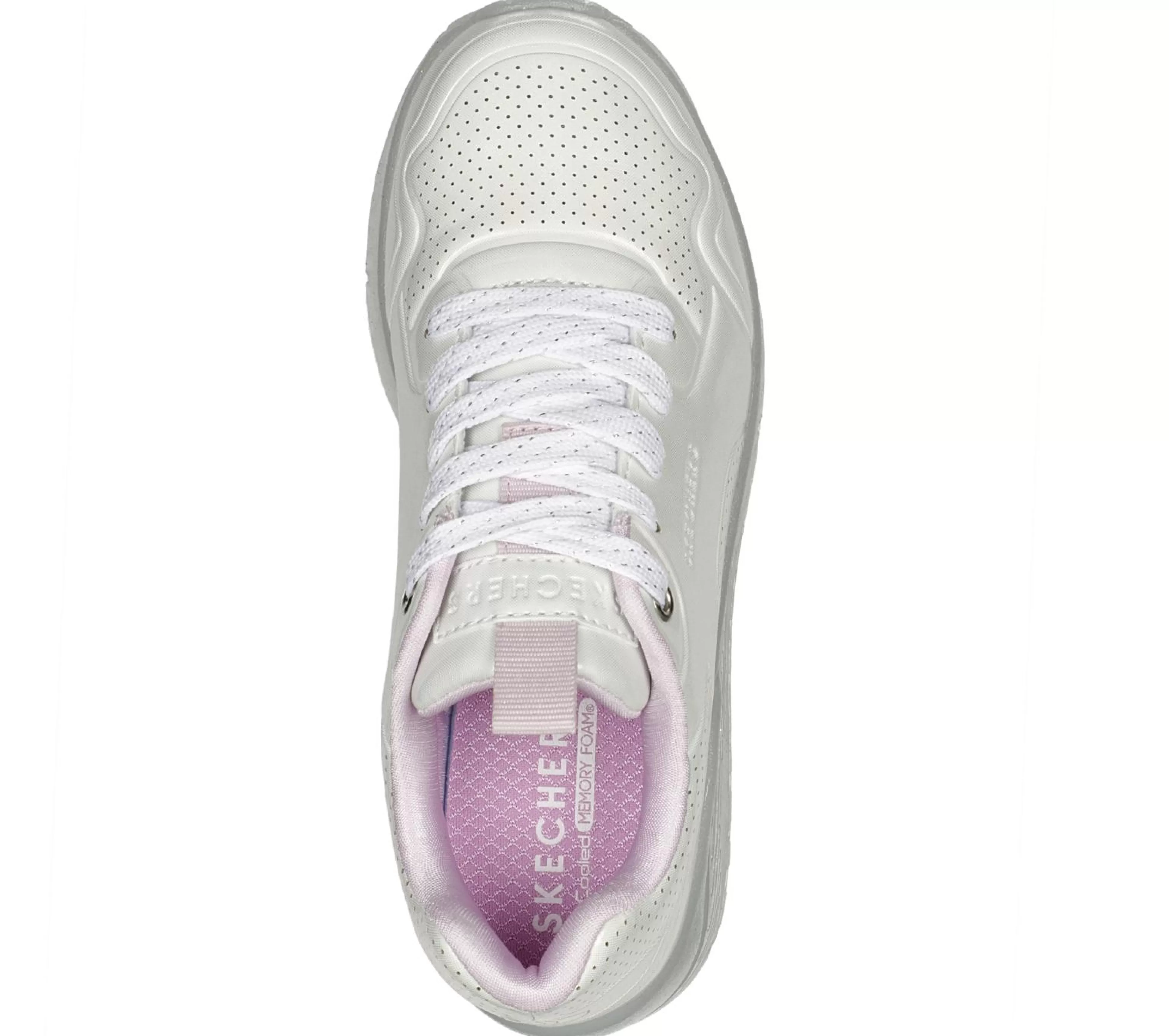 SKECHERS Veterschoenen | Sneakers^Uno Ice - Prism Luxe WIT / ZILVER