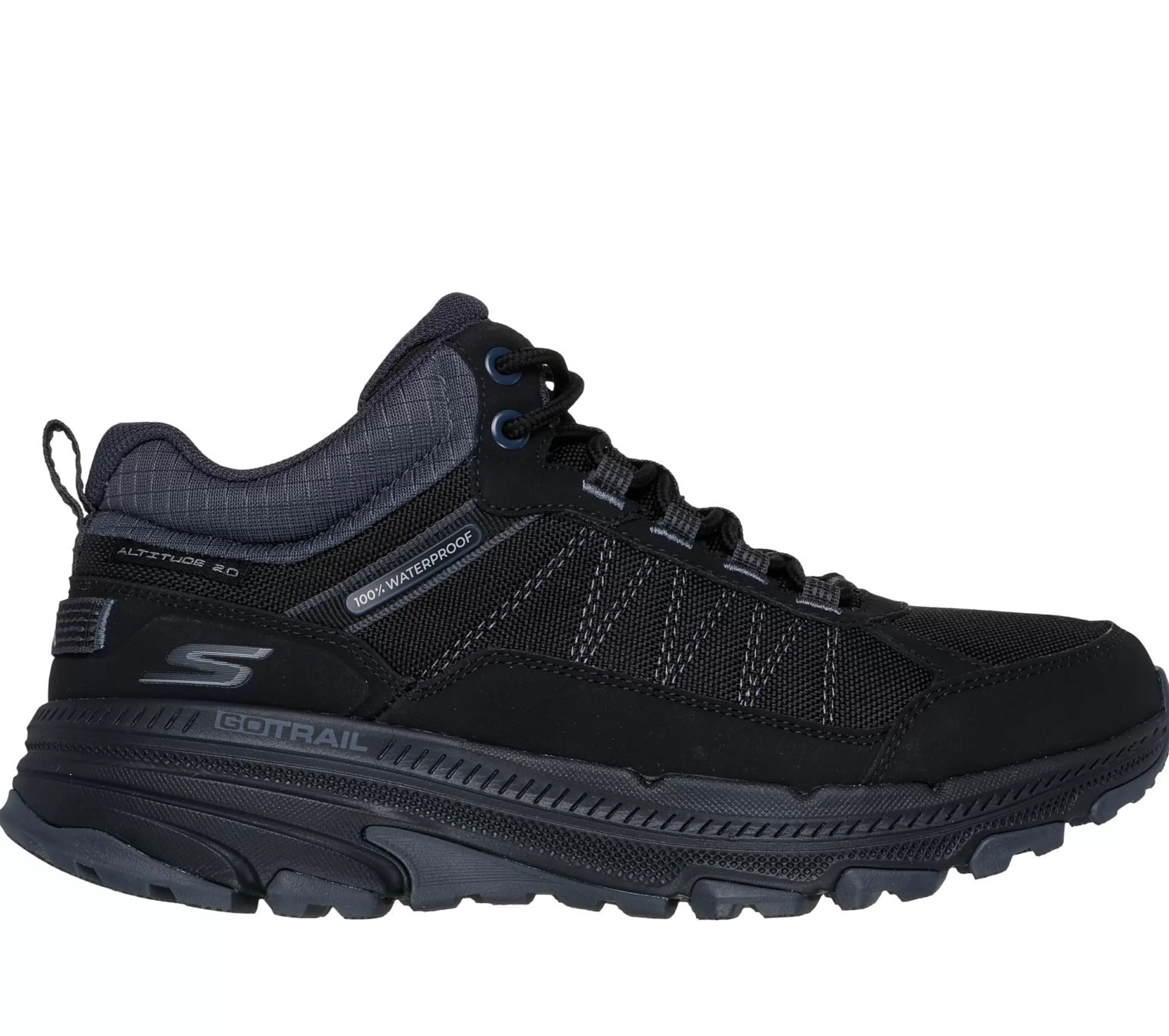 SKECHERS Veterschoenen | Sportieve Sneakers^Waterproof: GO RUN Trail Altitude 2.0 ZWART / HOUTSKOOL