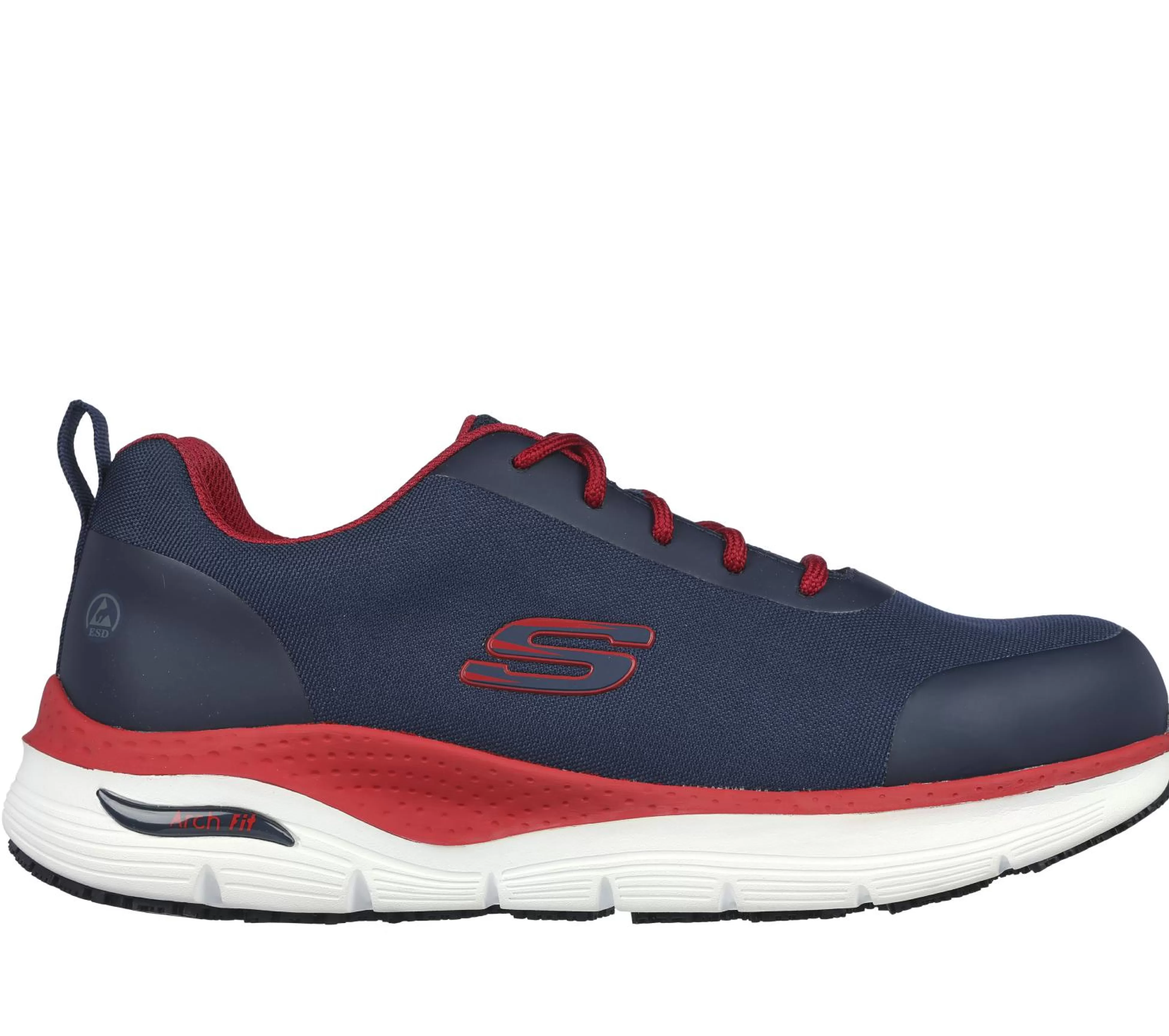 SKECHERS Work | Veterschoenen^Work: Arch Fit SR - Ringstap MARINE / ROOD