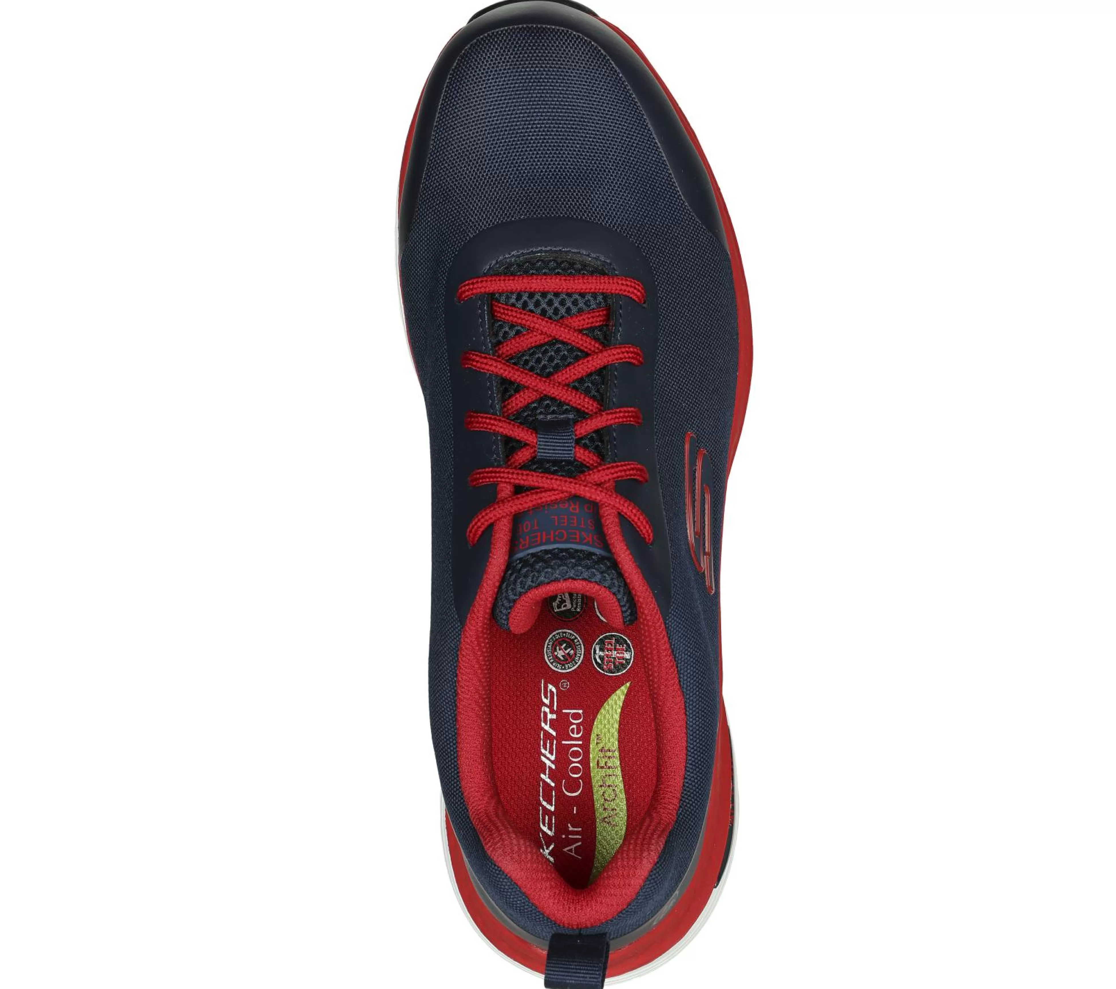 SKECHERS Work | Veterschoenen^Work: Arch Fit SR - Ringstap MARINE / ROOD