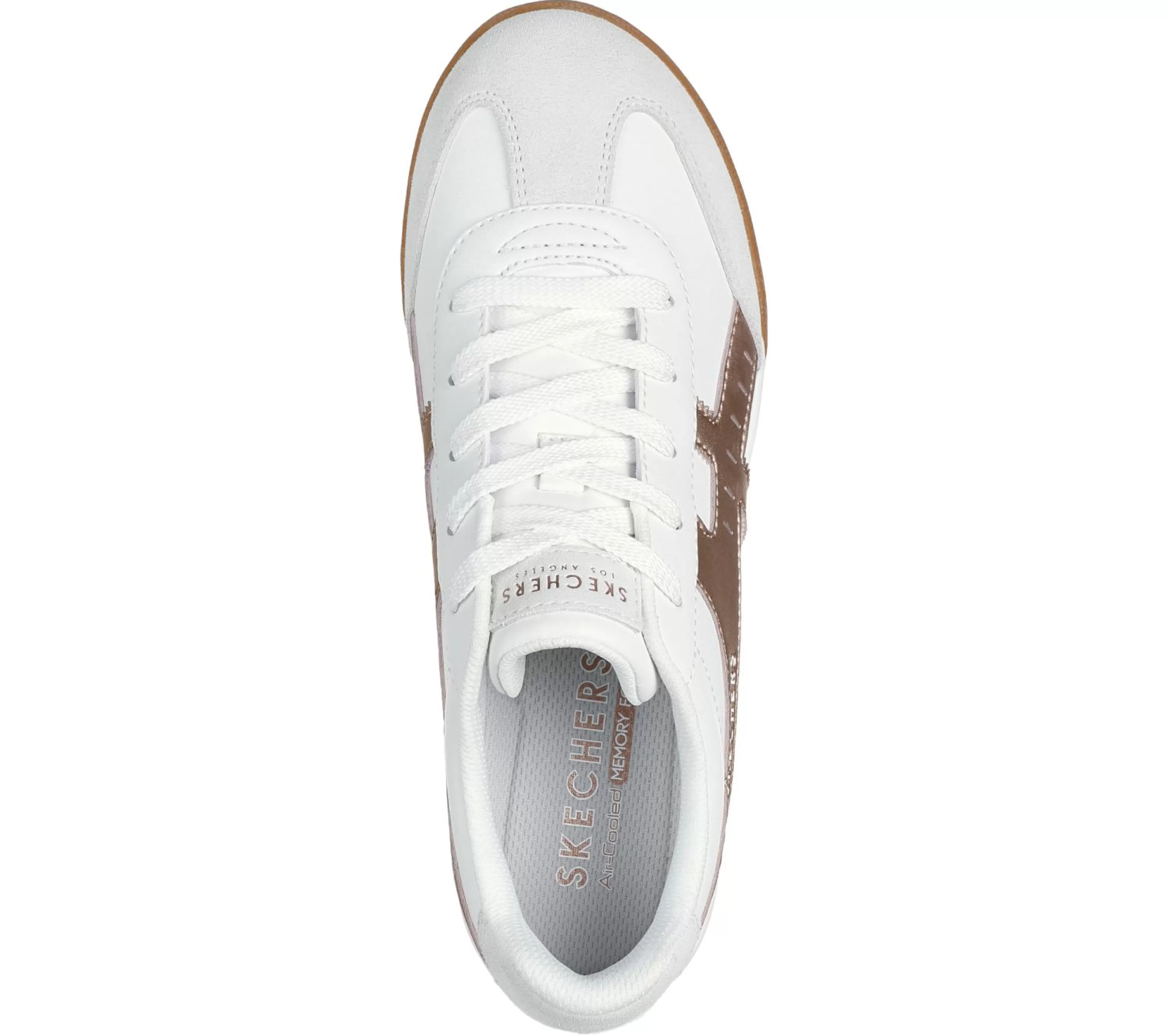 SKECHERS Veterschoenen | Casual Sneakers^Zinger - Metallic Roads WIT / ROOS GOUD